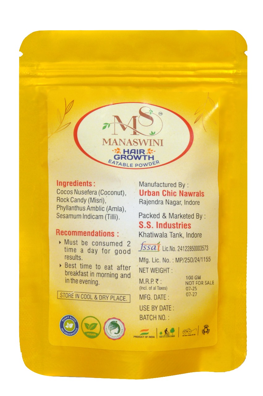 Manaswini Hair Growth Powder Combo Pack (100gm + 200gm) - Image 2